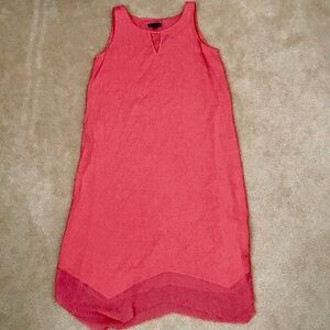 For Cynthia Linen Blend Pink Maxi Shift Dress - Medium